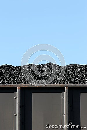 Coal in boxcar Stock Photo