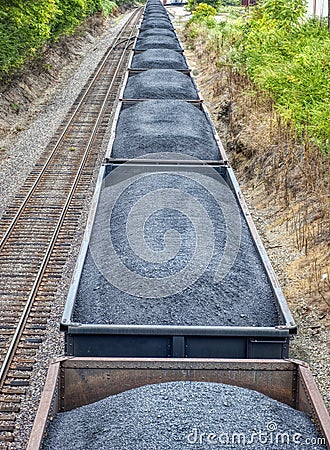 Coal Cars On A Freight Train REVISED Stock Photo