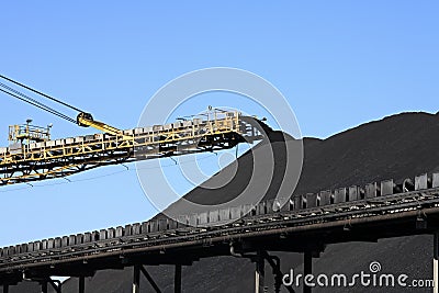 Coal Conveyor Belt Stock Photo