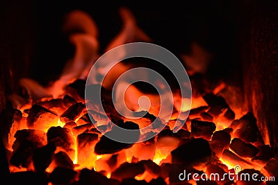 Coal Fire Stock Photo