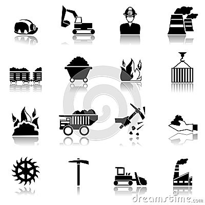 Coal Industry Icons Vector Illustration