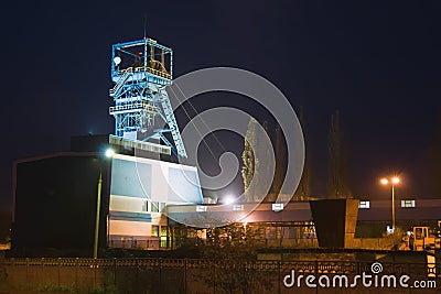 Coal mine at night Stock Photo