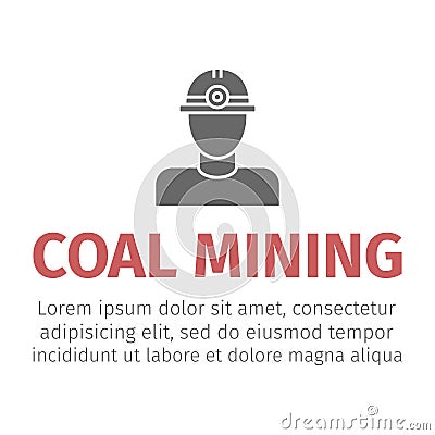 Coal miner flat icon for web Vector Illustration