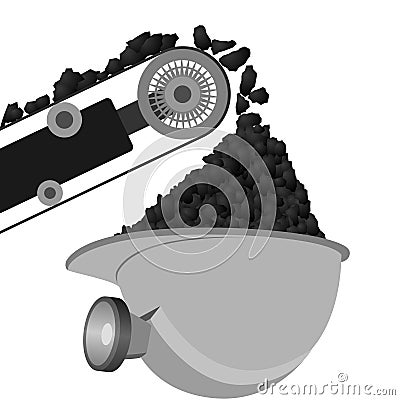 Coal Miners belt and helmet Vector Illustration