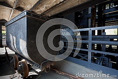 Coal mining cart, wagon, Marcinelle, Charleroi, Belgium Stock Photo