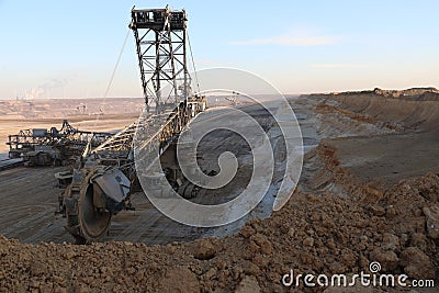 Coal mining in Germany under a blue sky Editorial Stock Photo