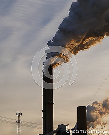 Coal plants - biggest air polluters Stock Photo