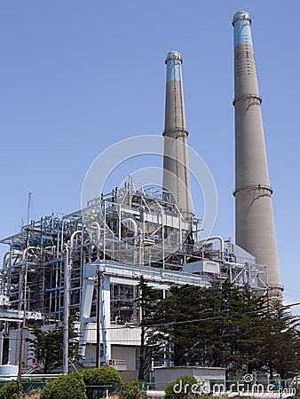 Coal Powered Electrical Power Plant Stock Photo