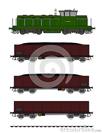 Coal train Vector Illustration