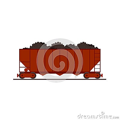 Coal train wagon icon Vector Illustration