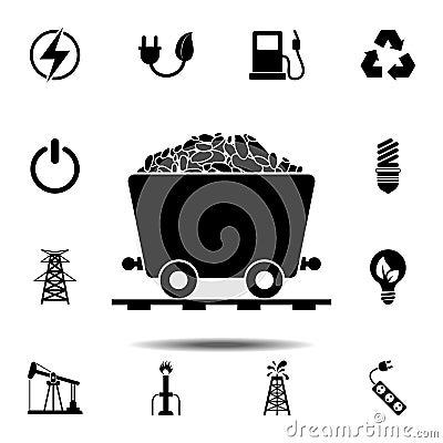 coal trolley icon. Simple glyph vector element of energy icons set for UI and UX, website or mobile application Stock Photo