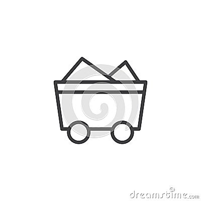 Coal trolley line icon Vector Illustration