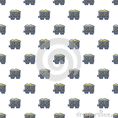 Coal trolley pattern seamless Vector Illustration