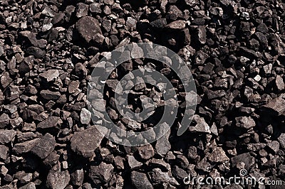 Coal used as fuel for heavy industrial coal powered electricity Stock Photo