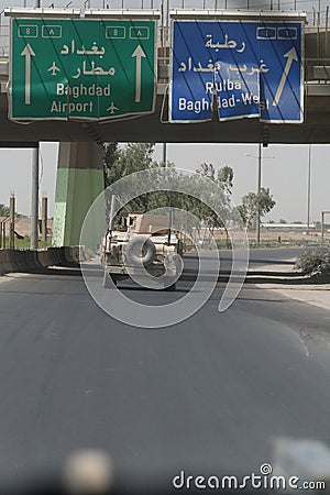 Coalition forces on patrol near Baghdad Editorial Stock Photo