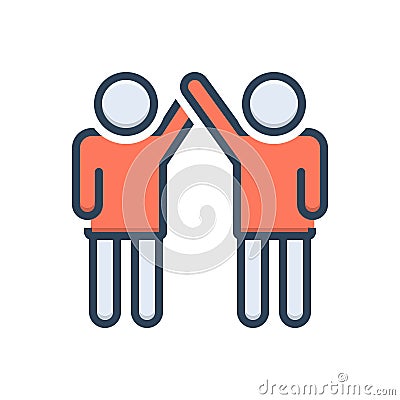 Color illustration icon for Coalition, union and team Vector Illustration