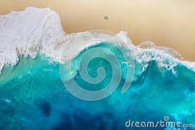 Coast as a background from top view. Turquoise water background from top view. Summer seascape from air. Nusa Penida island, Indon Stock Photo