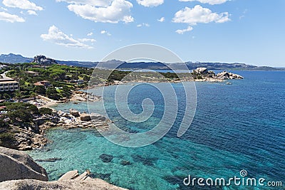 The coast of Baja Sardinia, in Sardinia, Italy Editorial Stock Photo