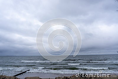 Coast Baltic Sea in a storm Stock Photo