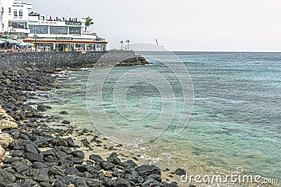 coast at blanca playa in lanzarote, spain Editorial Stock Photo