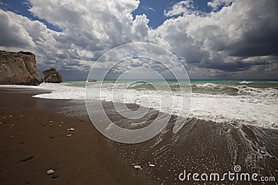 The coast of Cyprus in the area of rock Aphrodite Stock Photo