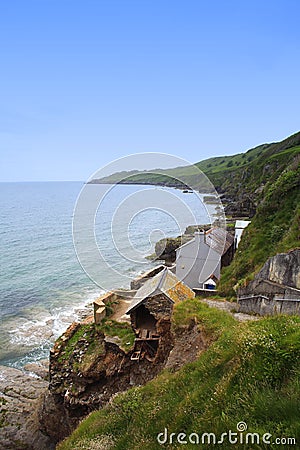 Coast erosion on the south devon coast , Stock Photo