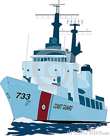 Coast Guard Cutter Vector Illustration Vector Illustration