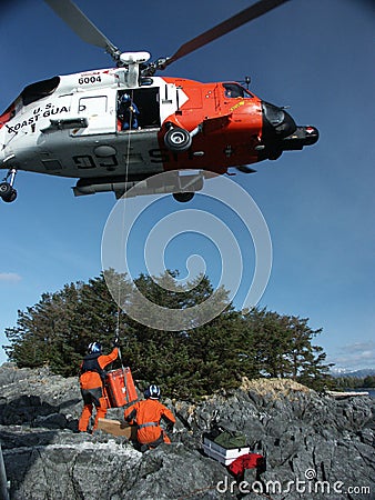 Coast Guard helicopter operations Editorial Stock Photo