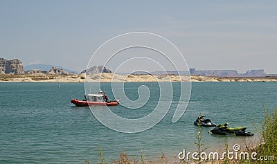 The coast guard patrolling a popular vacation destination in the desert Editorial Stock Photo