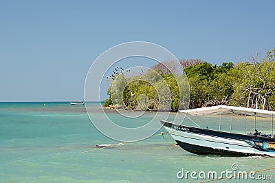 The coast of Mucura island. Archipelago of San Bernardo. Gulf of Morrosquillo. Colombia Editorial Stock Photo