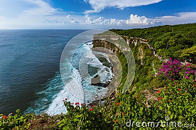 Coast near Uluwatu temple in Bali Indonesia Stock Photo