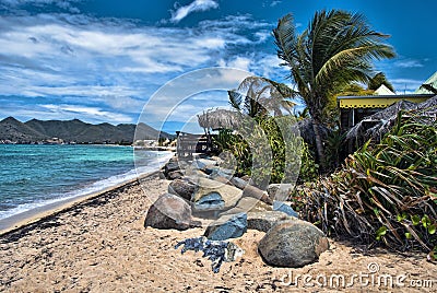 Coast in Saint Maarten Island Stock Photo