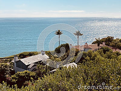The coast of Santa Barbara. Scenic view of the Pacific Ocean Stock Photo
