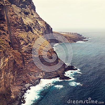 Coast of Tenerife near Punto Teno Lighthouse Stock Photo