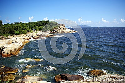 Coastal area of Hong Kong, with beautiful sea. Stock Photo