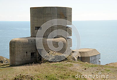 Coastal artillery bunker Guernsey Stock Photo