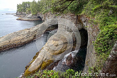 Coastal Cliffs at Cape Flattery Stock Photo