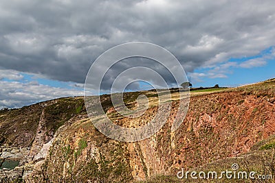 Coastal Cliffs near Wembury Bay in Devon Stock Photo