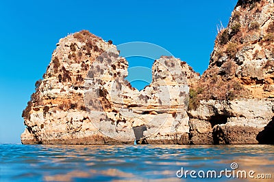 Coastal cliffs (Ponta da Piedade), Lagos, Portugal Stock Photo