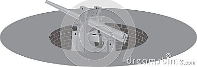 Coastal Defence Cannon Vector Illustration