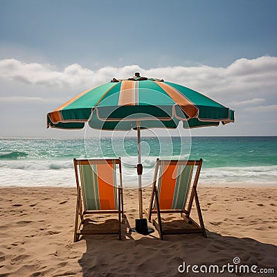 Coastal escape, sandy beach, floating clouds, and escaping to paradise Stock Photo