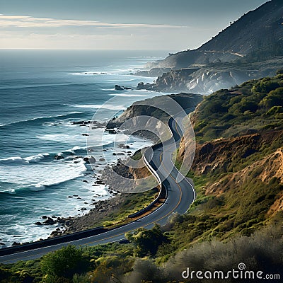 Coastal Highway One: California's Breathtaking Journey Stock Photo