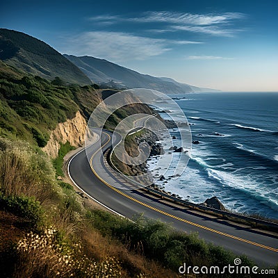 Coastal Highway One: California's Breathtaking Journey Stock Photo