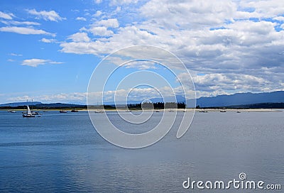 Coastal landscape Goose Spit Park, Comox BC Stock Photo