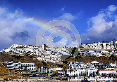 A coastal landscape from Puerto Rico in Gran Canaria Stock Photo