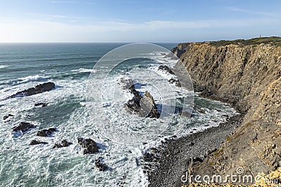 Coastal landscape at Sao Teotonio in the Algarve Stock Photo