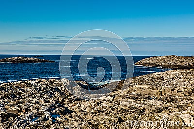 Coastal Landscape with views of the sea and blue sky Stock Photo