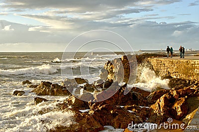 Coastal near Foz do Douro beach, Oporto Stock Photo