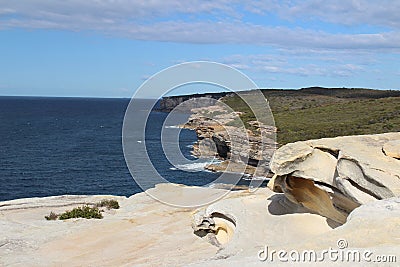 Coastal Sandstone Cliffs Royal National Park Sydney Stock Photo