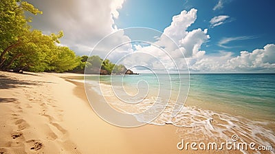 Coastal serenity under clear skies Stock Photo